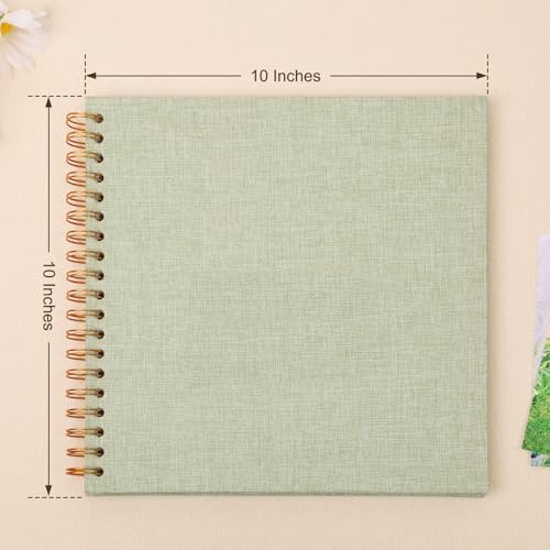 Scrapbook Photo Album 10x10 Inches 80 Pages Linen Cover GrassGreen - Image 3