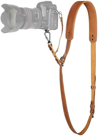 Padwa Lifestyle Tan Single Camera Harness Strap for One Camera - Professional Single Full Grain Leather Camera Harness,Quick Release Gear DSLR Camera Straps for Photographers by PadwaLifestyleCameraStrap