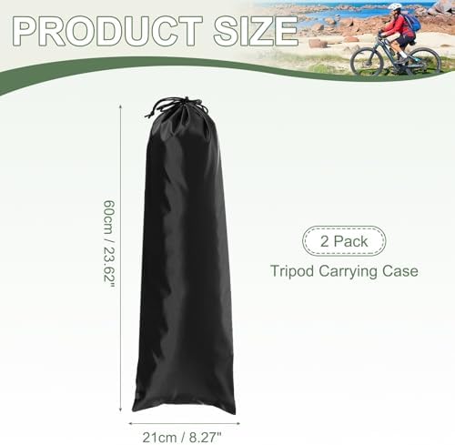 Tripod Case Bag, Nylon Tripod Storage Bag, Long Foldable Monopod Compact Carrying Organizer Pouch- Fitting for (Monopod/Light Stand/Umbrella/Travel) 24 x 8 In & 2 Pack & Black - Image 2