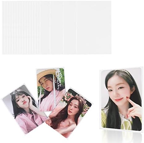 100 Packs Kpop Photocard Sleeves, 58 x 89 mm, 200 Microns Thick by Baskiss