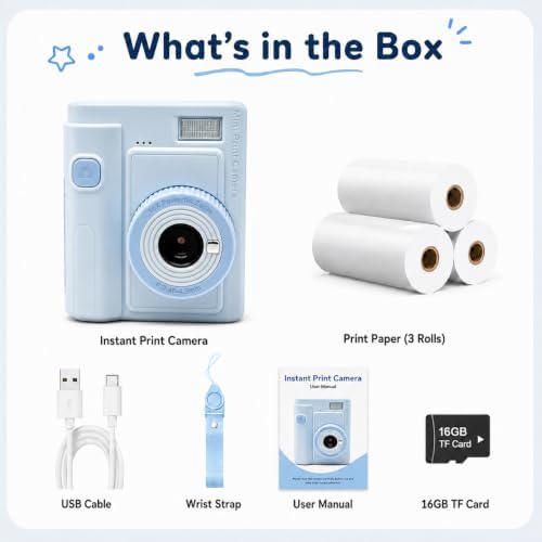 Mason & Friends Kids Print Camera Gift Set, 1080P Video, 16X Digital Zoom, Easy-to-Use Design for Boys and Girls Ages 3-12 - Image 4