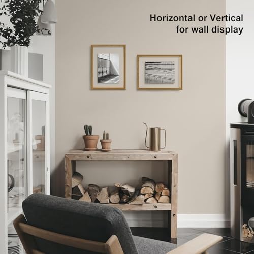 Egofine 9x12 Floating Frames Set of 2, Double Plexiglass Picture Frame, Made of Solid Wood Display Any Size Photo up to 9x12, Wall Mount or Tabletop Standing, Carbonized - Image 6