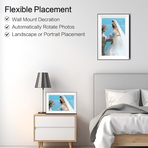 Frameo WiFi Digital Picture Frame 10.1 Inch, IPS HD Touch Screen Smart Electronic Photo Frame, Auto-Rotate Slideshow, Load Photos from Phone via App, Digital Picture Frames Gift for Family - Image 6