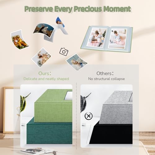popotop Photo Album 4x6-100 Photos Photo Books with 100 Vertical Pockets,Linen Cover Albums for Family Wedding Anniversary Baby Vacation Pictures - Image 5