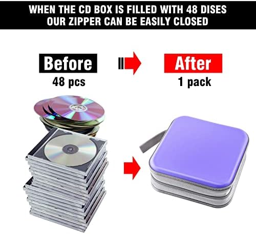 48‑Capacity Hard Plastic CD/DVD Binder for Car, Home & Travel - Image 4