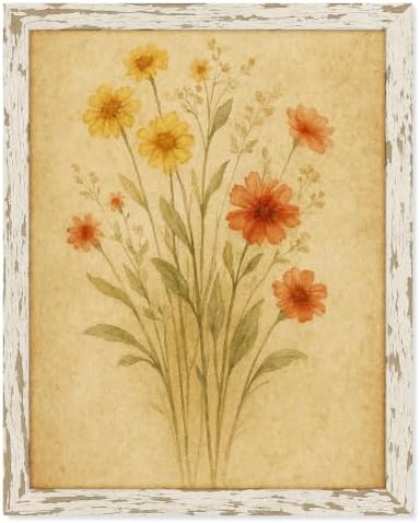puthiac 11x14 Rustic Farmhouse Picture Frame, Distressed White, 1 Pack by PUTHIAC