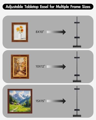 Rofio 17" Adjustable Tabletop Easel, Picture Frame Stand for Signs, Black - Image 3