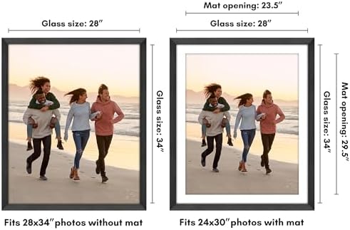 Americanflat 28x34 Poster Frame - Matted to 24x30 - Black - Image 2
