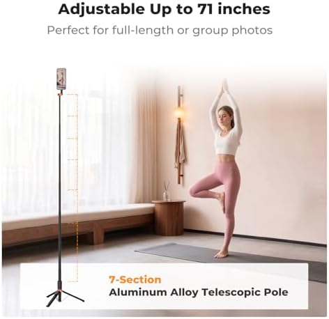 K&F CONCEPT Lightweight 71 inch Magnetic Selfie Stick Tripod - Image 4