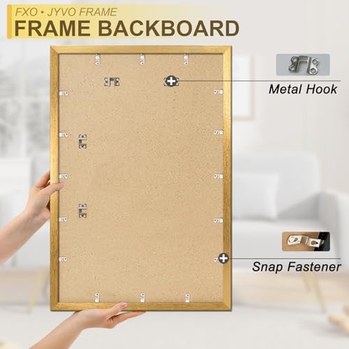 Fxojyvo 18x36 Picture Frame Gold Engineered Wood Wall Hanging - Image 6