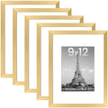 upsimples 9x12 Picture Frame, Gallery Wall Frames Set of 5, Gold by upsimples