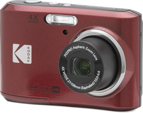 KODAK PIXPRO FZ45 16MP Compact Digital Camera, 4X Optical Zoom, AA, Red by Unknown