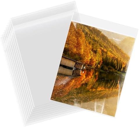 AUEAR 8"x10" Crystal Clear Plastic Sleeves Storage Bags for Picture 100 Pack by AUEAR