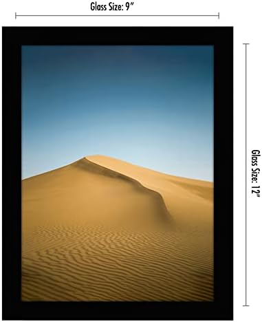 Americanflat 9x12 Picture Frame with Shatter-Resistant Glass - Signature Collection - Gallery-Style Frames Made of Engineered Wood - Photo Frame for Tabletop and Wall Display - Black - Image 2
