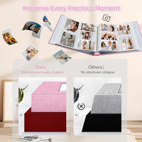 popotop Photo Album 4x6-600 Photos Photo Books with 600 Horizontal and Vertical Pockets,Linen Cover Albums for Family Wedding Anniversary Baby Vacation Pictures - Image 5