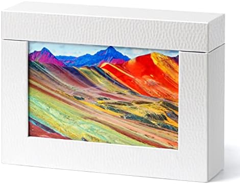 Storage Box 5x7, Cardboard Boxes for Small Family & Couple Photos, Gift Boxes, Silver White by Aiuonenian