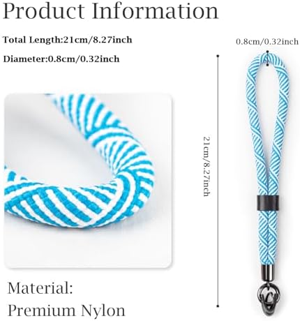 VOVMOEYA Camera Wrist Strap Rope,Camera Hand Strap Compatible with Fujifilm NikonCanon Sony DSLR Camera - Striped Blue - Image 2