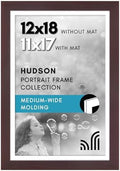 Americanflat 12x18 Poster Frame - Matted to 11x17 - Mahogany by Americanflat
