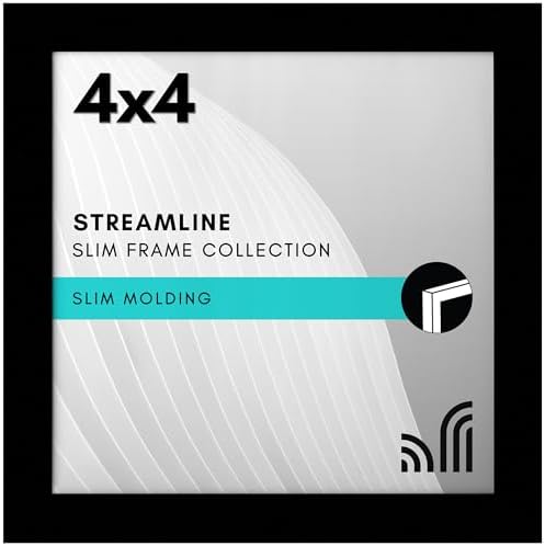 Americanflat 4x4 Picture Frame - Slim Molding - Black by Americanflat