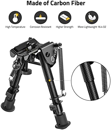 CVLIFE Rifle Bipod, 6-9 Inch Adjustable Super Duty Bipod - Image 5