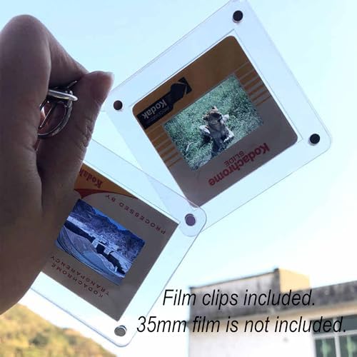 2PCS 35mm Film Protector Keychain Set – Transparent Magnetic Acrylic Case, 7x7cm Display Frame with 5x5cm Clip, Secure & Stylish Film Storage, Double Set for Couples & Friends - Image 7