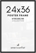 Americanflat 24x36 Poster Frame with Polished Plexiglass - Streamline Collection - Thin Border Picture Frame for Wall Display - Hanging Hardware Included - Black by Americanflat