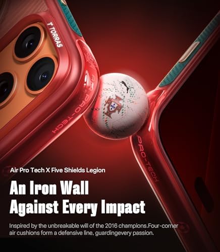 TORRAS World Cup Inspired, Official Portuguese Football Federation Limited Edition, Ostand Q3 Air for iPhone 17 Pro Max Case, 360 Magnetic Stand, Fit for MagSafe, Mil-Grade Drop Tested, Glory Slash - Image 4