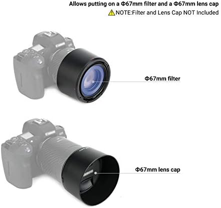 Lens Hood for Canon RF 85mm F2 Macro is STM Lens on EOS R6 R6 Mark II R5 RP R Camera, RF 85mm Lens Hood Reversible Lens Hood Replace Canon ET-77 Hood, Compatible with 67mm Filters and 67mm Lens Cap - Image 3