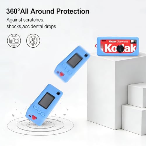 BOVKE Soft Silicone Case for KODAK CHARMERA Keychain Digital Camera, Blue - Image 5