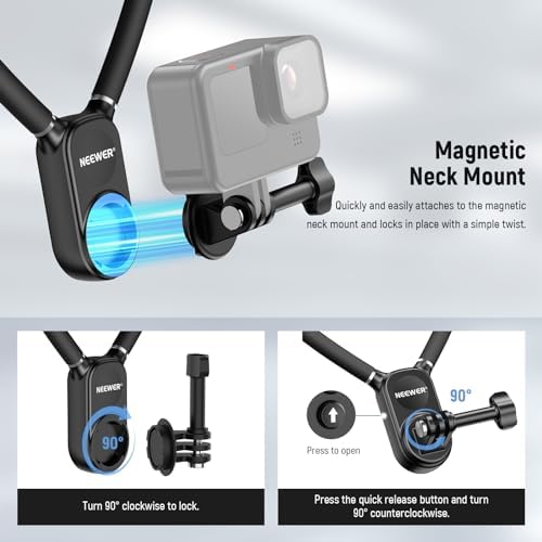 NEEWER Magnetic Neck Mount Compatible with GoPro DJI Insta360 iPhone, GP15 - Image 4