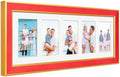 Suede 8x24 Picture Frame Display 5 Opening Picture Frames Collage 4x6 Wall Decor with Mat,Multi Photo Frame for Plexiglass,Wall Decor,1Pack,Red by AnoziebyProductsunder