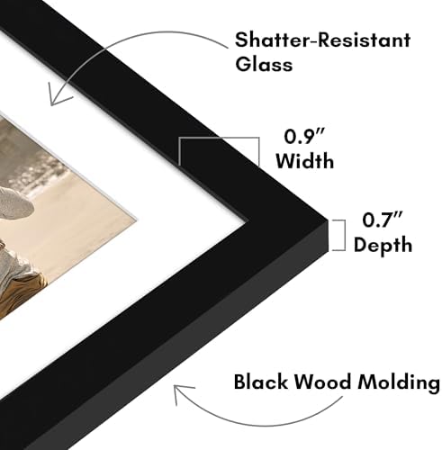 Americanflat 8x10 Double Picture Frame - Engineered Wood - Black - Image 3