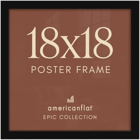 Americanflat 18x18 Poster Frame - Engineered Wood - Black by Americanflat