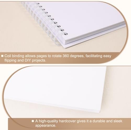 Scrapbook Album 10x10 Inches 40 Pages Hardcover Kraft Paper White - Image 5