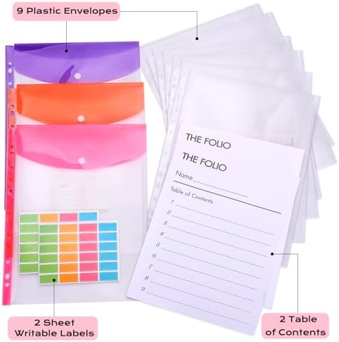 XKDOUS Important Document Organizer 3 Ring Linen Binders Folio File Folders - Image 4