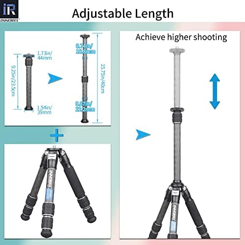 INNOREL ER222C Universal Carbon Fiber Tripod Center Column Extension Pole Extender - Two-Section Mid-Column Extension Rod Pole for Monopod DSLR Camera - 22.2mm Max Tube - Image 3