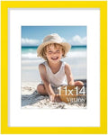 Vittanly 11x14 Picture Frame Made of Solid Wood for Wall & Tabletop, Yellow by Vittanly