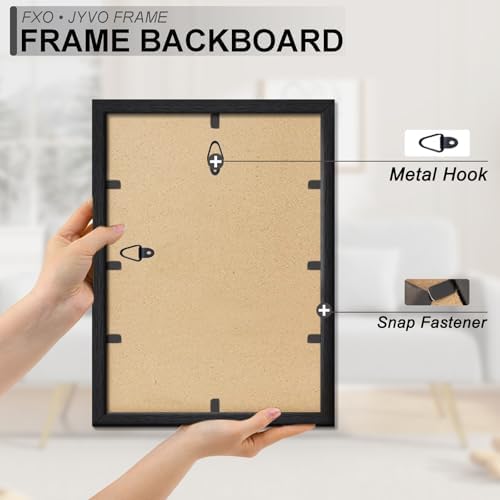 Fxojyvo 10x15 Picture Frame Set of 2 Black Engineered Wood Wall Hanging - Image 6