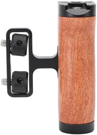 Jiawu Camera Cage Side Handle Grip with Ergonomic Design for Comfortable Use and Adjustable Positioning for Filmmakers - Aluminum Alloy and Rosewood Construction - Image 5