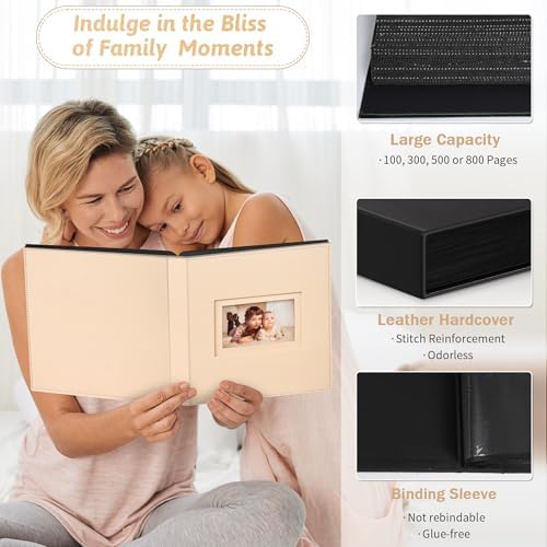 Popotop 4x6 Photo Album Holds 300 Pictures, Vegan Leather Hardcover - Image 4