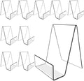 10PCS 4" x 3" Acrylic Book Display Stand Clear Easel with Ledge Tablet Holder for Displaying Books, Pictures, Notebooks, CDs, Artworks, etc (Small(10 Pack)) by Bovbazo