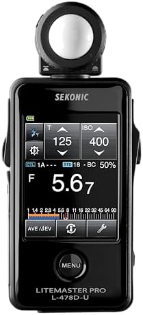 Sekonic LiteMaster Pro L-478D-U Light Meter, Touchscreen Incident & Reflected Meter with Flash Analyzing, Cine Frame Rate & Shutter Angle Control, Illuminance & Luminance Measurement by Sekonic