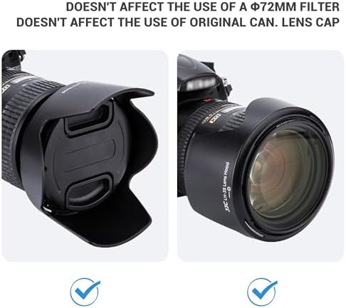JJC HB-35 Lens Hood Reversible Lens Shade Cover for Nikon NIKKOR AF-S DX 18-200mm f/3.5-5.6G ED VR II, AF-S DX VR 18-200mm f/3.5-5.6G IF-ED,Replace Nikon HB-35 Lens Hood Fits 72mm Filter Lens Cap - Image 6