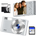 Digital Camera 4K, 44MP Autofocus Compact Digital Camera, 64GB, 2 Batteries by KPMORLY