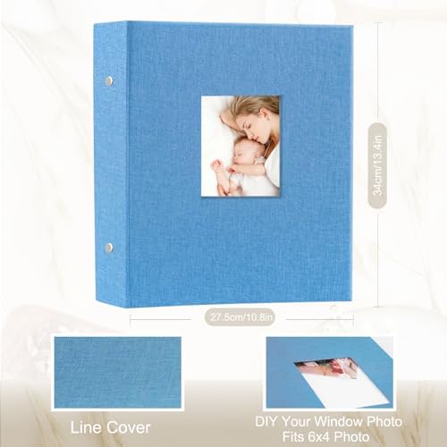 Artmag Fabric Photo Album 4x6 400 Large Capacity for Family Wedding Anniversary Linen Album Holds 400 Vertical Photos (400 Pockets, Teal) - Image 2