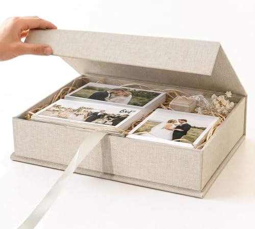 Photo Storage Box 8x10, Memory Box - Beige by Hiwhy