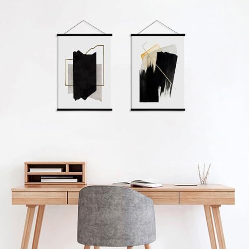 WITCOLOR 25x17 25x36 25x25 Poster Frame, Magnetic Black Wood Wooden Frame Hanger for Photo Picture Canvas Artwork Art Print Wall Hanging (1 Pack, 25", Black) - Image 6