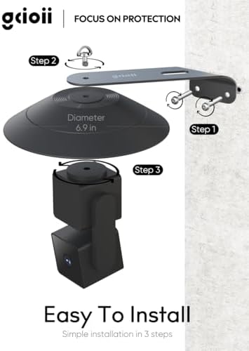 Gcioii 2 Pack Wall Mount for WYZE Cam Pan V3 & Cam Pan V4, Weatherproof Cover and Outside Corner Accessories, Reduce Blind Spots (Black,Camera not Included) - Image 7