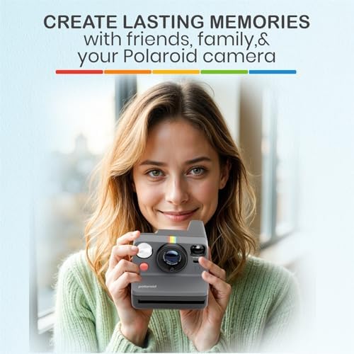 Polaroid Now Generation 3 Analog Instant Camera - Black (6584) Bundle with 3 Packs of Color i-Type Film (24 Photos Total), Wrist Strap, and Integrated Dual-Lens Autofocus System - Image 7