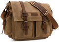 Kattee Vintage Leather Canvas DSLR SLR Camera Bags for Men by Kattee